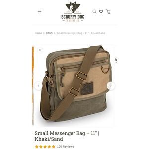 Scruffy Dog Trading Co Small Messenger Bag 11" Khaki Sand Canvas EDC Crossbody